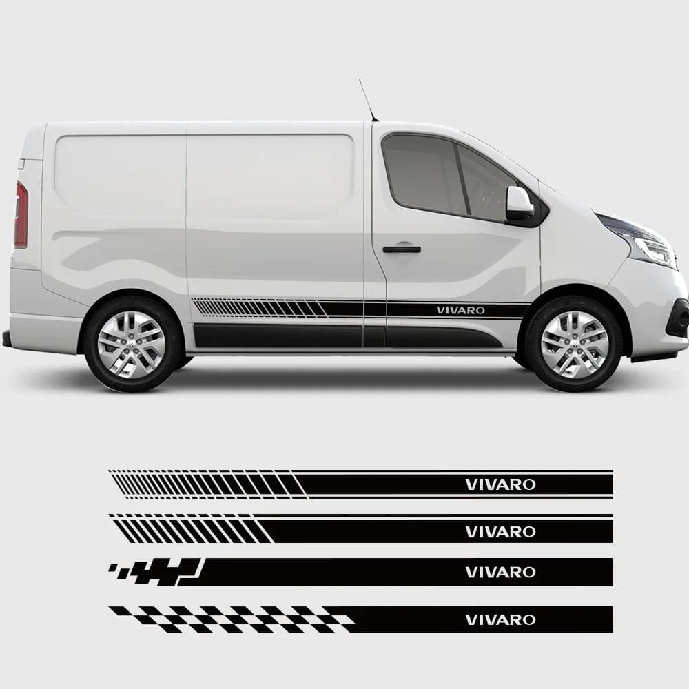 2PCS Car Stickers For Vauxhall Opel Vivaro Accessories Camper Van Side Door Vinyl Film Decals