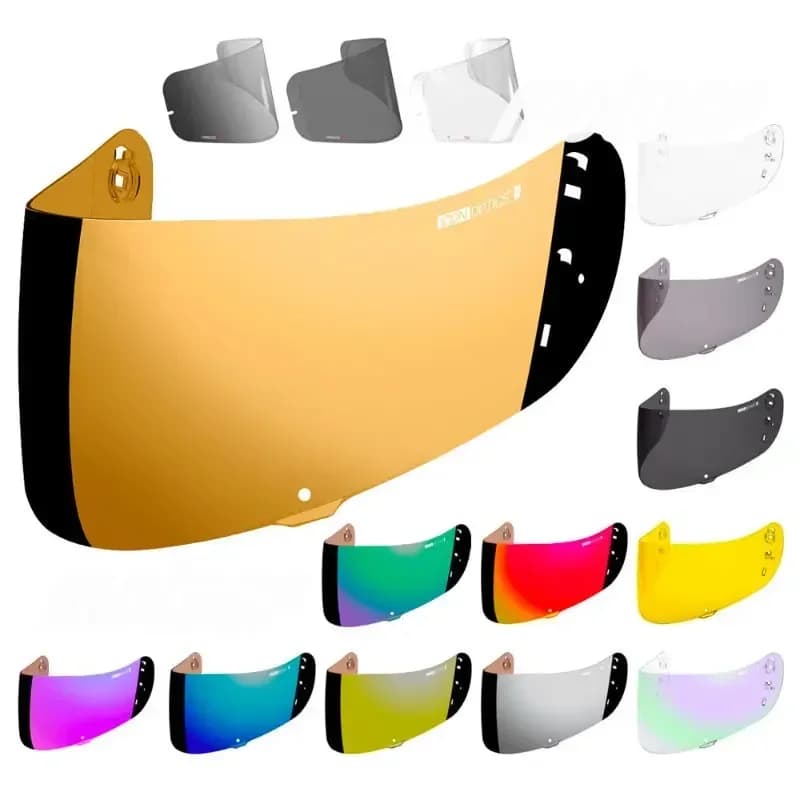 Ottica Scudo ICON IC-04 Airframe Pro Airmada Airform Visiera per casco Blu Iridio ROSSO CROMATO Visiera per casco integrale per moto