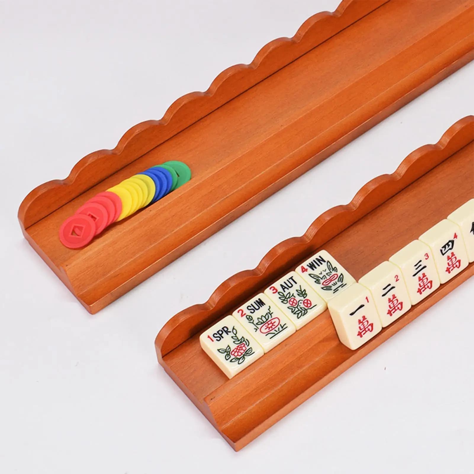 Supporti per Mahjong in Legno Magnetici da 4 Pezzi, Accessori per Tavola da Gioco, Supporti e Spintori per Mahjong, Ideali per Natale, Viaggi, Casa, Principianti