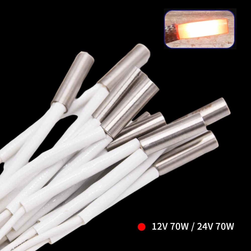 Creativity 1PC Heater Tube for 3D Printer 6*20mm 12V 24V 70W Hotend Mk8 cr10 Ender 3 v6 J-Head
