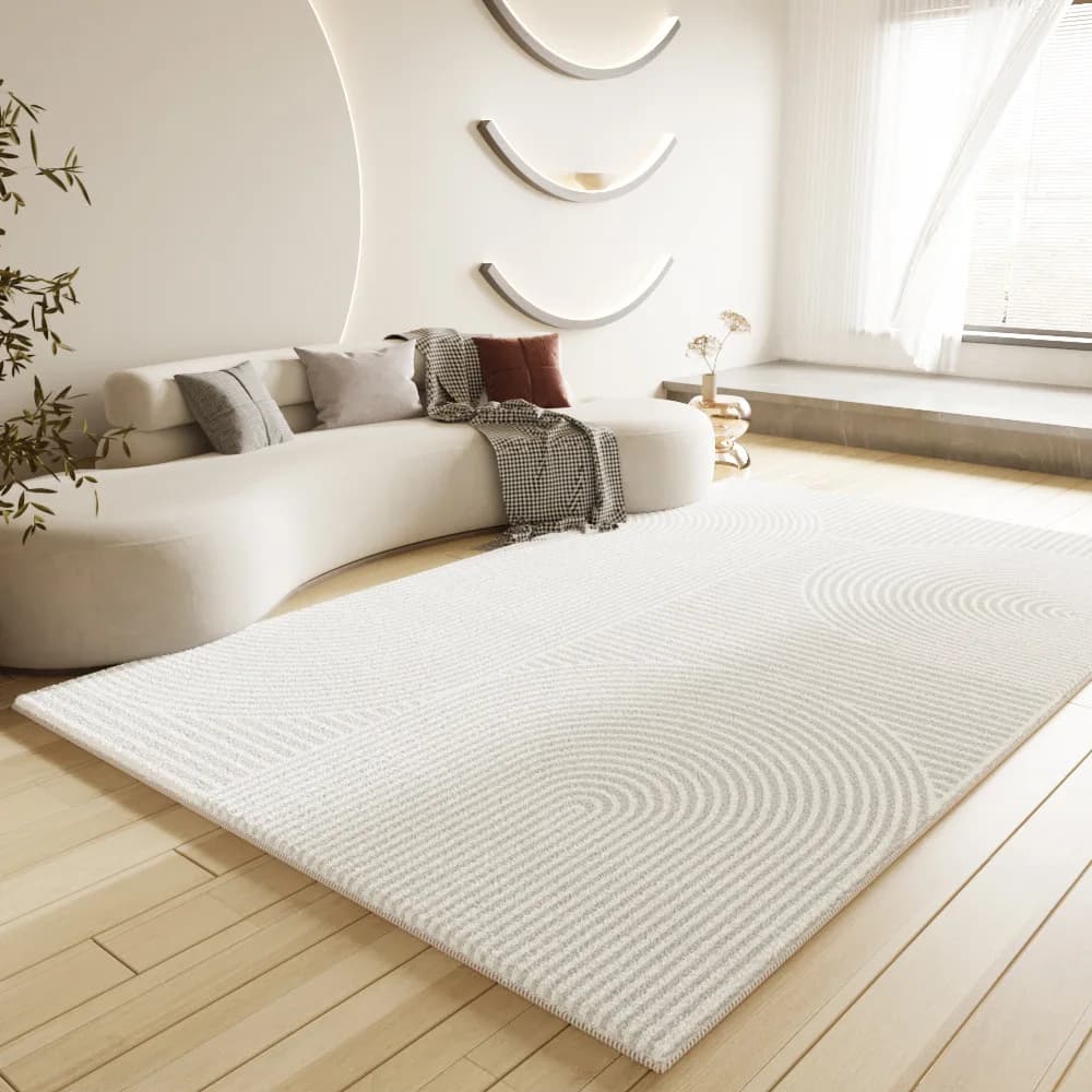 Tappeto da soggiorno semplice color crema 2024 leggero di lusso resistente allo sporco facile da pulire antiscivolo tappeto per divano in peluche premium