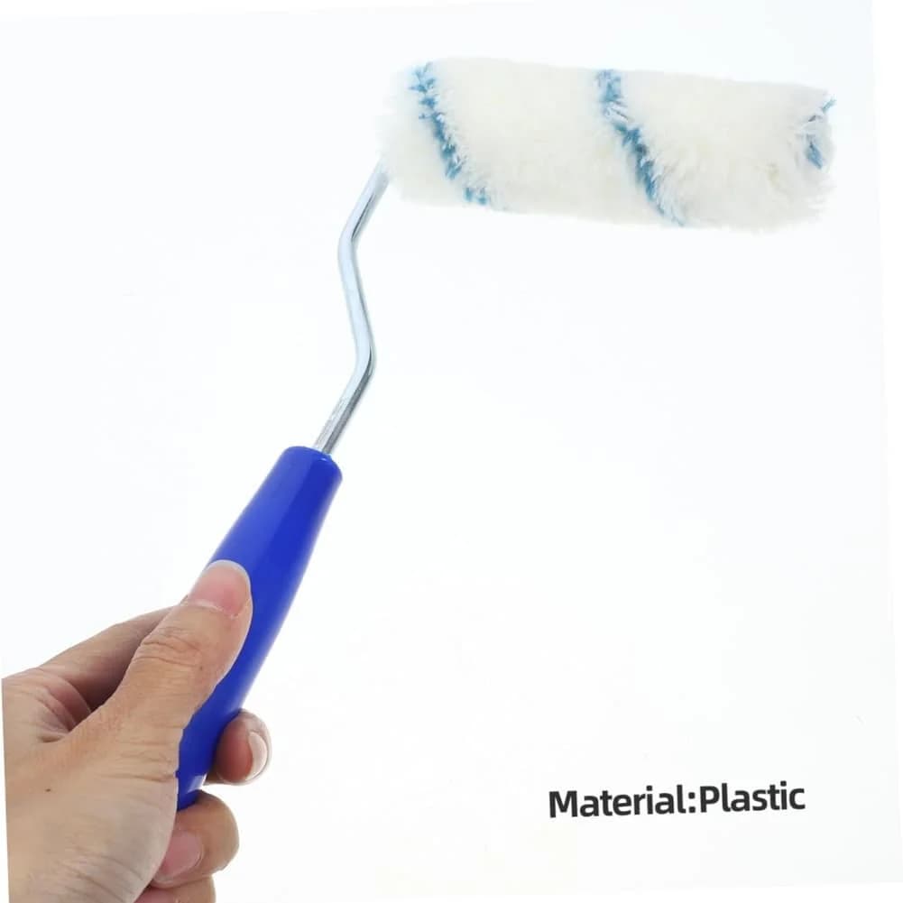 Paint Roller and Brush Set with Ergonomic Steel Handle Stand and Plastic Paint Tray Made for Use with Water and Oil Based Paints