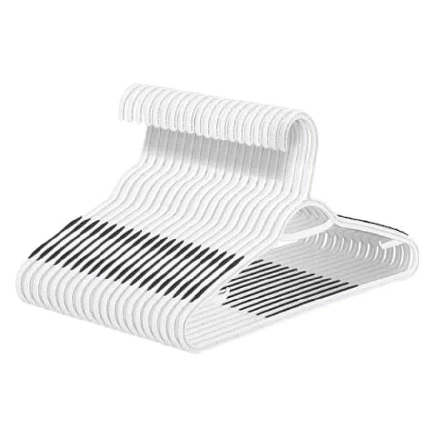 Confezione da 50 appendiabiti in plastica - Appendiabiti antiscivolo, portano fino a 8 kg, salvaspazio, per abiti, vestiti, t-shirt, camicette