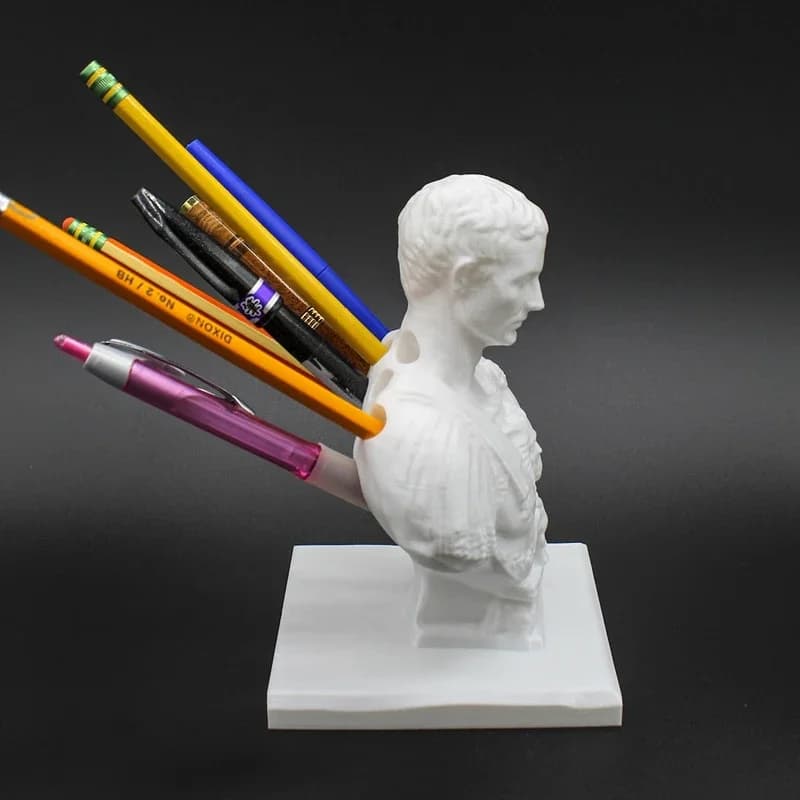 3D stampato Julius Caesar statue Office Desk portapenne Office Desk Organizer Office Decor Pen Rack regalo cancelleria insegnante regalo