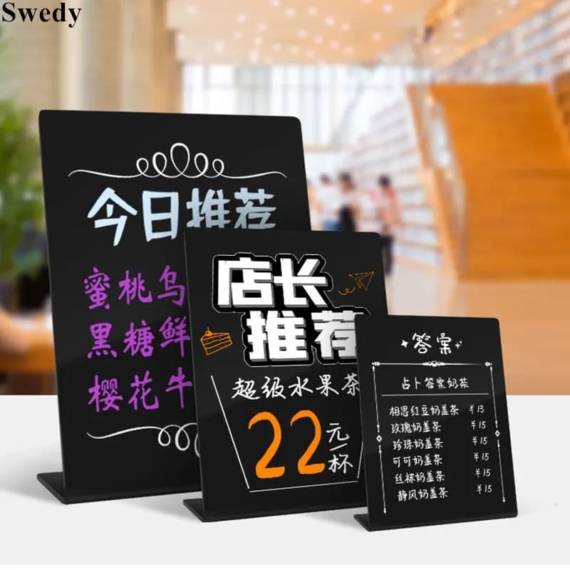 A5 148x210mm Food Chalkboard Signs Labels Stand Restaurant Wedding Party Buffet Wood Table Sign Board Menu Blackboard