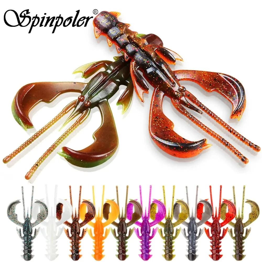 Spinpoler Gamberetti agili Esca morbida Richiamo di pesca TPR Galleggiante salato UV Gamberi attivi per impianti di perforazione senza erbacce Jig Ned Split Drop Shot