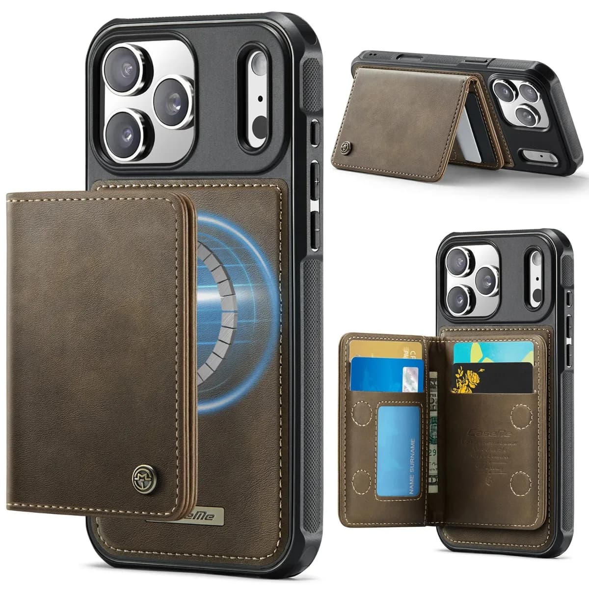 2 in 1 Detachable Card Solt Business Magnetic Leather Wallet Case For iPhone 17 Pro Max 16 Plus 15 14 13 12 11 Shockproof Cover