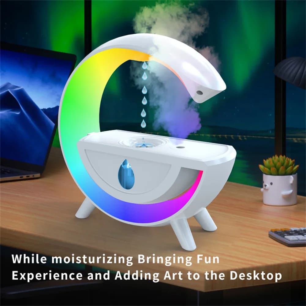 Umidificatore antigravità lampada da tavolo creativa a goccia d'acqua atmosfera luce notturna a LED per lampade da tavolo per la disinfezione della casa dell'ufficio