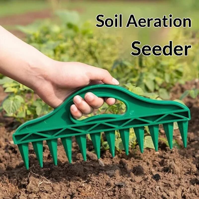 Manual Soil Puncher Seed Spacing Tool Plastic Garden Dibber Planter Hand Held Soil Digger for Vegetable Flower Sowing