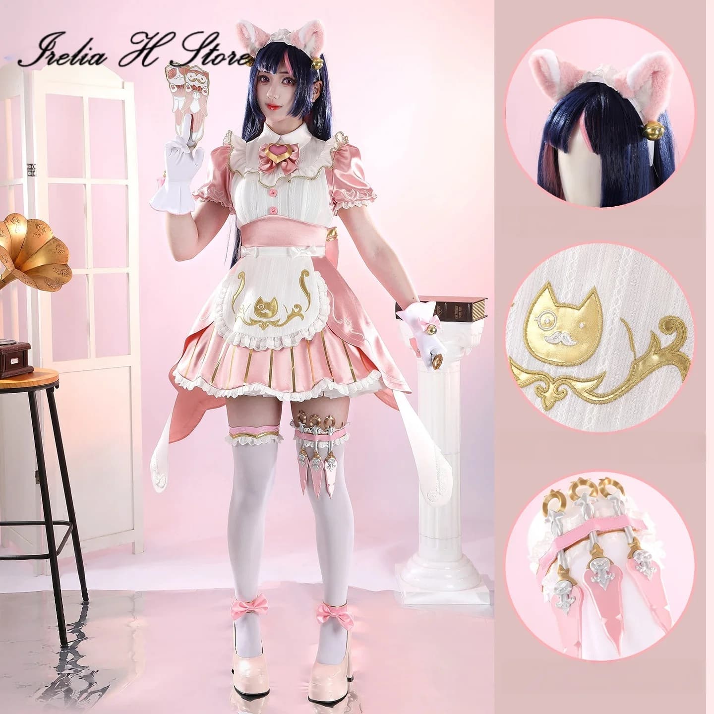 Irelia H O W Kiriko Cosplay Costume Women Misty Maid Cafe Halloween Cosplays Game