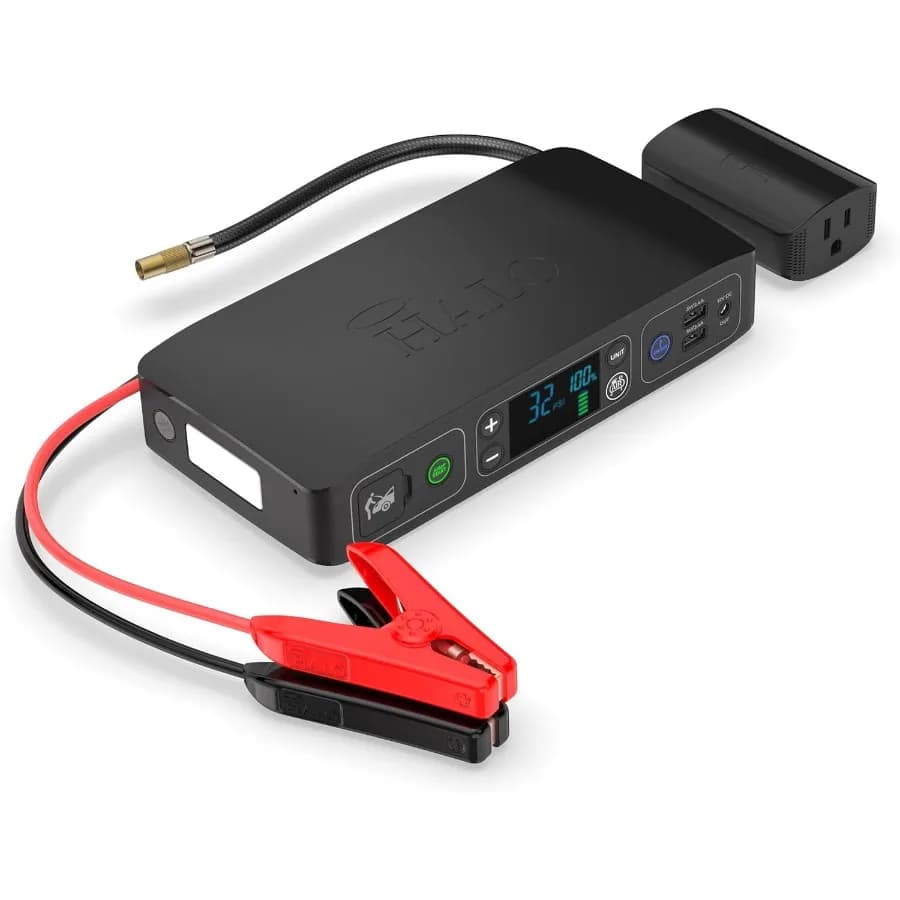 Avviatore di emergenza per batteria per auto portatile Bolt Air + AC 55500 con compressore d'aria da 100 PSI Power Bank USB da 55,5 Wh con presa CA