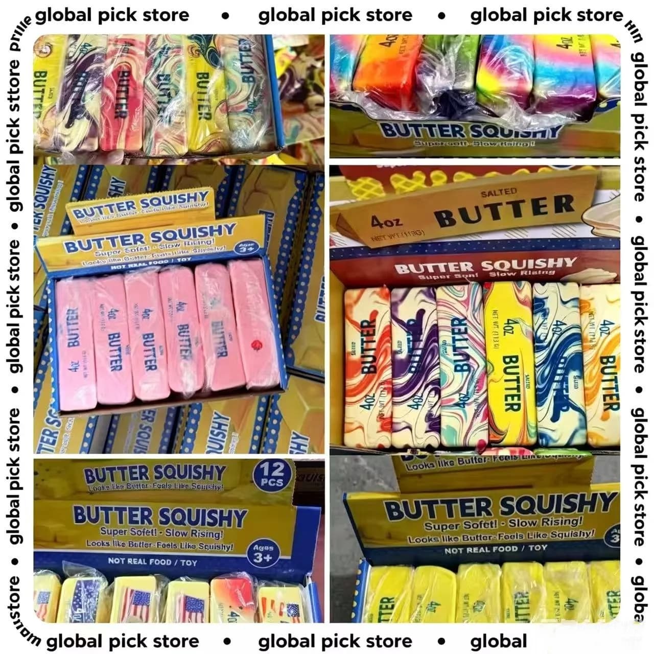 12pcs Case 13.5cm Butter Stick Slow Rising Squishy Toy Wet Rebound Moist Soft Feel Stress Relief Blind Box Decompression Fidget