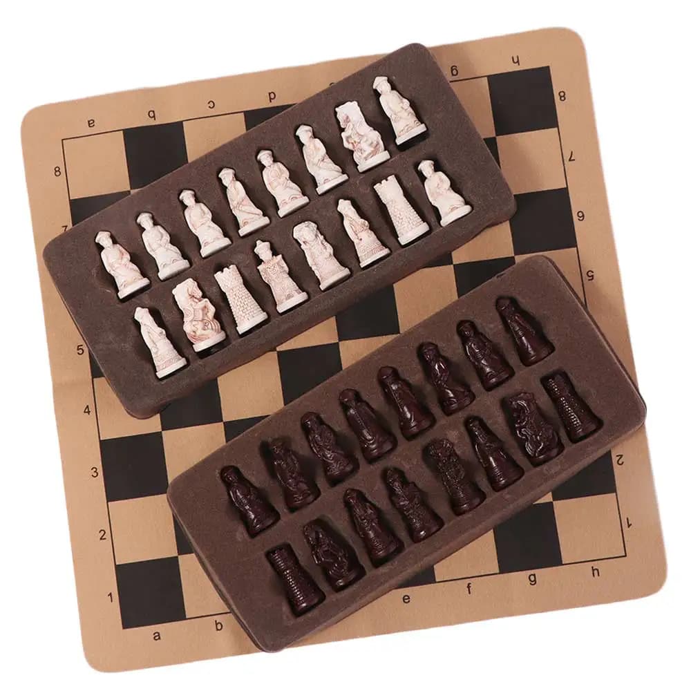 Resin Antique Chess Chess Pieces Trumpet Imitation Ancient Chinese Character Chess Set Puzzle Entertainment