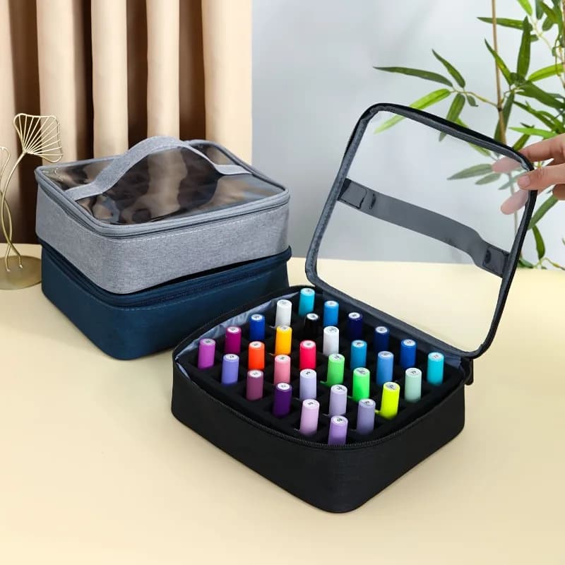 Custodia Portatile per Smalti, Borsa Organizer a Doppio Strato per Smalti, Organizer da Viaggio per Bottiglie di Smalto