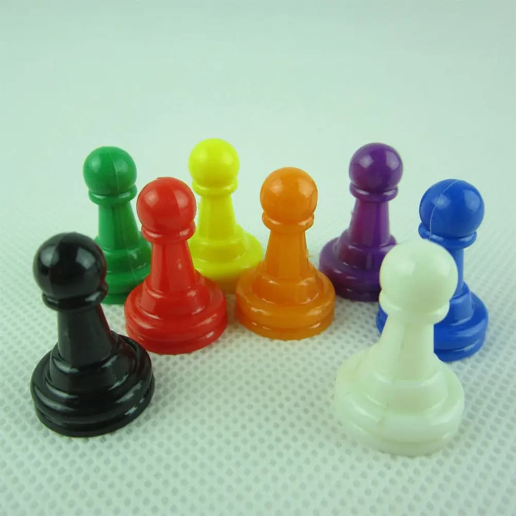 64Pcs Plastic Board Game Token Cool Chess Pieces For Preschool Teacher Multicolor Set Kids Beginners Learning Stimulates