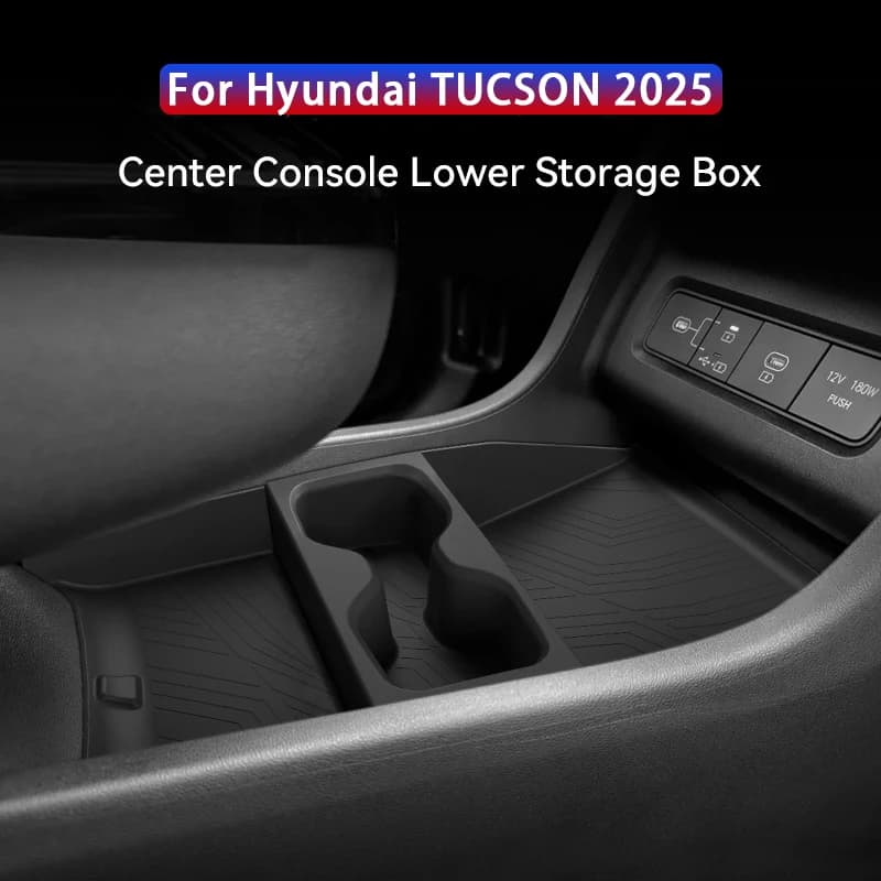 Per Hyundai Tucson 2025 Car Center Consol Strato inferiore Scatola di immagazzinaggio Portabicchieri TPE Organizer Vassoio Accessori interni auto Riordino