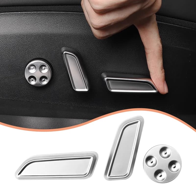 6 Pezzi Adesivi Decorativi Protettivi per Auto, Copri Pulsanti di Regolazione Sedile per Tesla Model 3 Y 2016-2022 2023, Accessori Interni