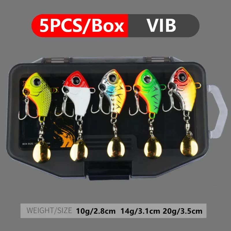 5 PCS Equipment Box Spinner Casting Metal Blade Jig Sea Fishing Lamp Spinner For Wobblers Waist Feet