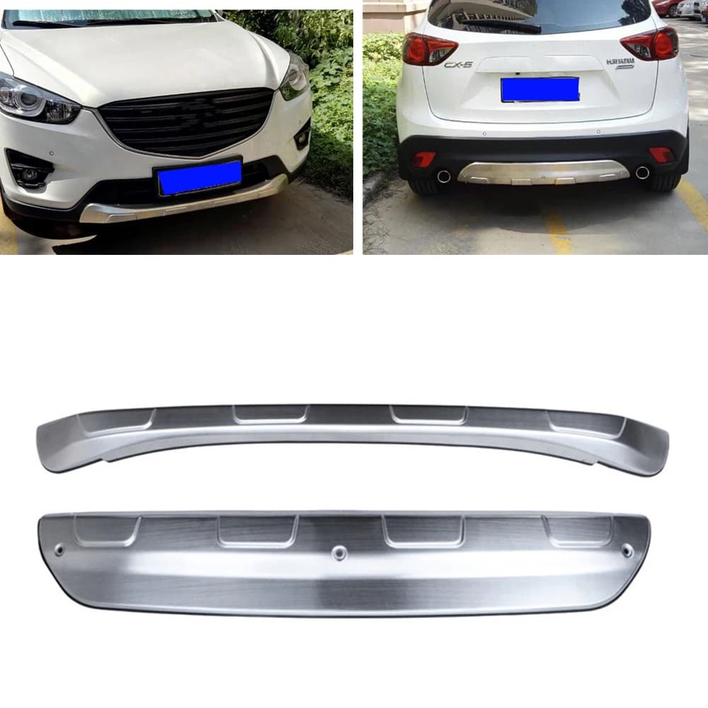 Pannello di copertura parafango in acciaio inossidabile, spoiler anteriore + diffusore paraurti posteriore, protezione sottoscocca per Mazda CX-5 CX5 2012-2016