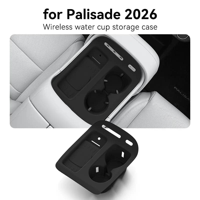 Organizer of water carrier tray for Hyundai Palisade 2026 with anti-slip mat Protective accessories for central console