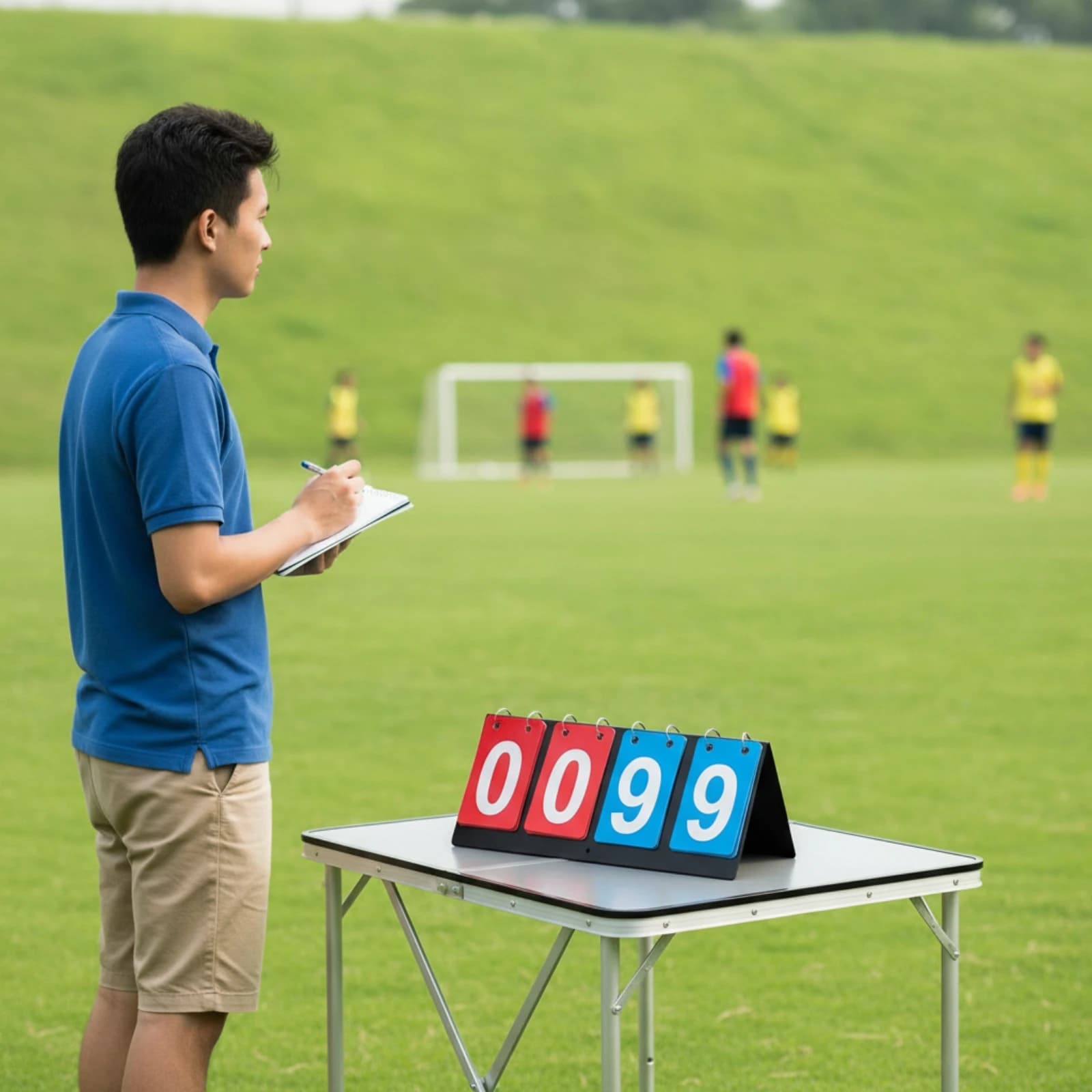 Tabletop Scoreboard Foldable Manual Scoreboard Equipment Water-Resistant Rugged for Referees, Table Tennis, Basketball