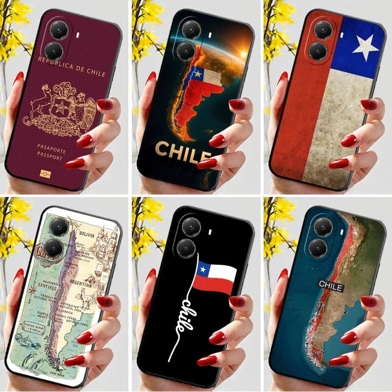 Soft Silicone Phone Case for Xiaomi Poco M8 F8 X8 Pro Max Chile Flag Map Passport Shell X7 F7 M7 X6 X5 Redmi 15C 15A X4 X3 M6 M5