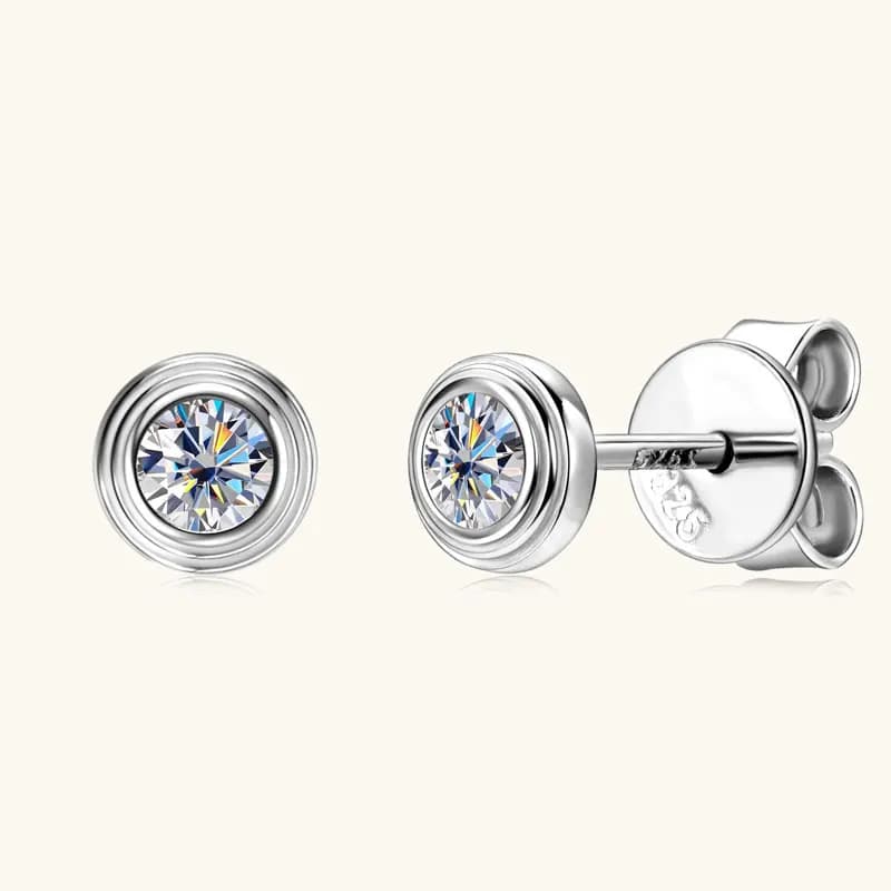 IOGOU D0.10CT Moissanite Orecchini con diamanti rotondi in argento sterling 925 Gioielleria raffinata originale per le donne Ragazze Regali di anniversario