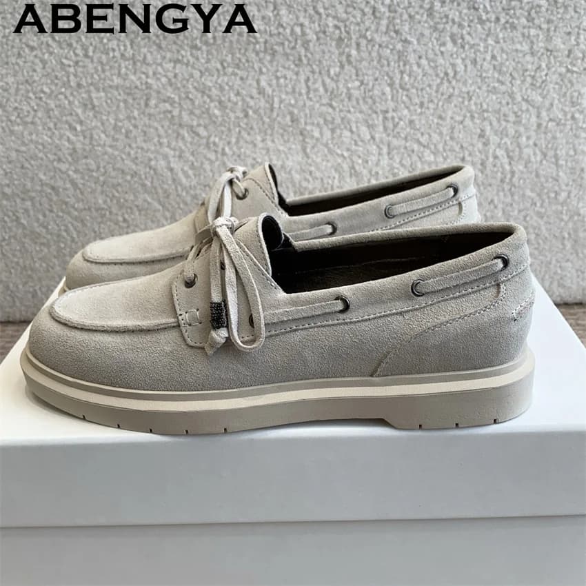 100% vera pelle da donna scarpe basse casual stringate slip on mocassini mocassini in pelle scamosciata da donna scarpe da guida da donna donna 2025