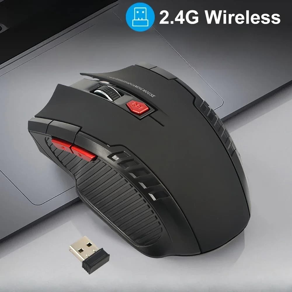 Mouse wireless Ricevitore USB 2.4G 6 pulsanti Mouse wireless ottici professionali Mouse USB a scorrimento destro per PC portatile Gamer