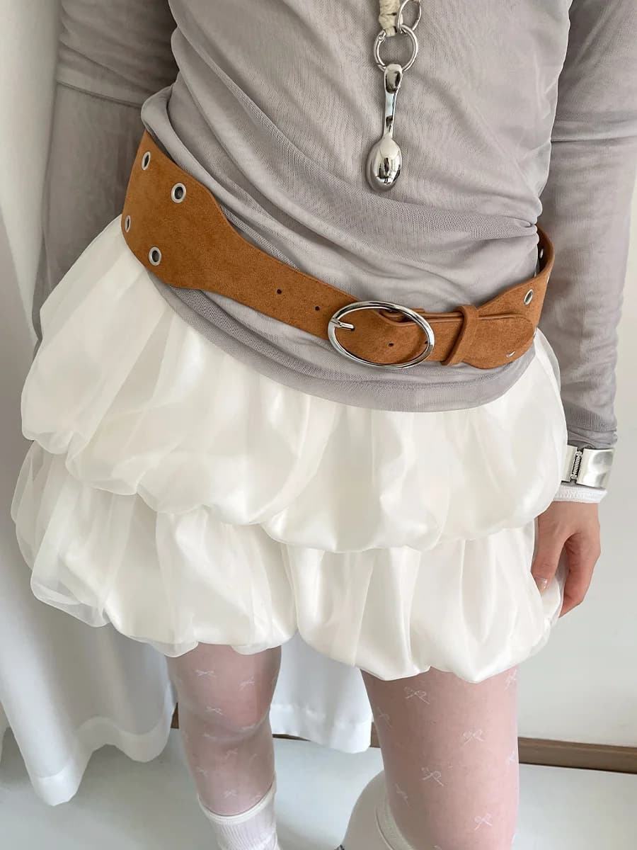 Design Sense Irregular Velvet Wide Belt For Women To Match Skirts And Jeans To Show A Slim Waist Small Batch Personalized Belt