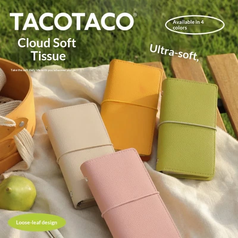 TACOTACO A7 Loose‑leaf Notebook Soft PU/Washable Crinkled Paper Cover Mini Pocket Journal Elastic Band Travel Diary Planner