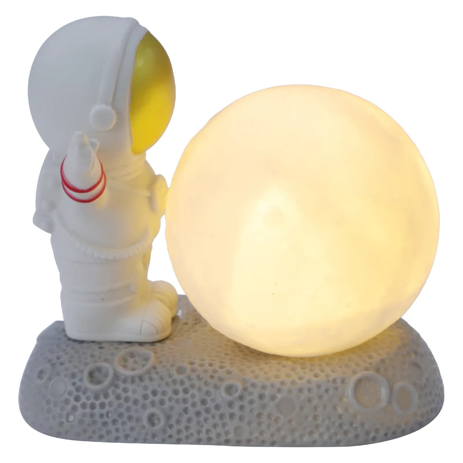 Astronaut Moon Night Lamp Creative Warm LED Bedside Night Light for Room Bedroom Desk Decor Non-Dazzling Eye-Safe Tabletop