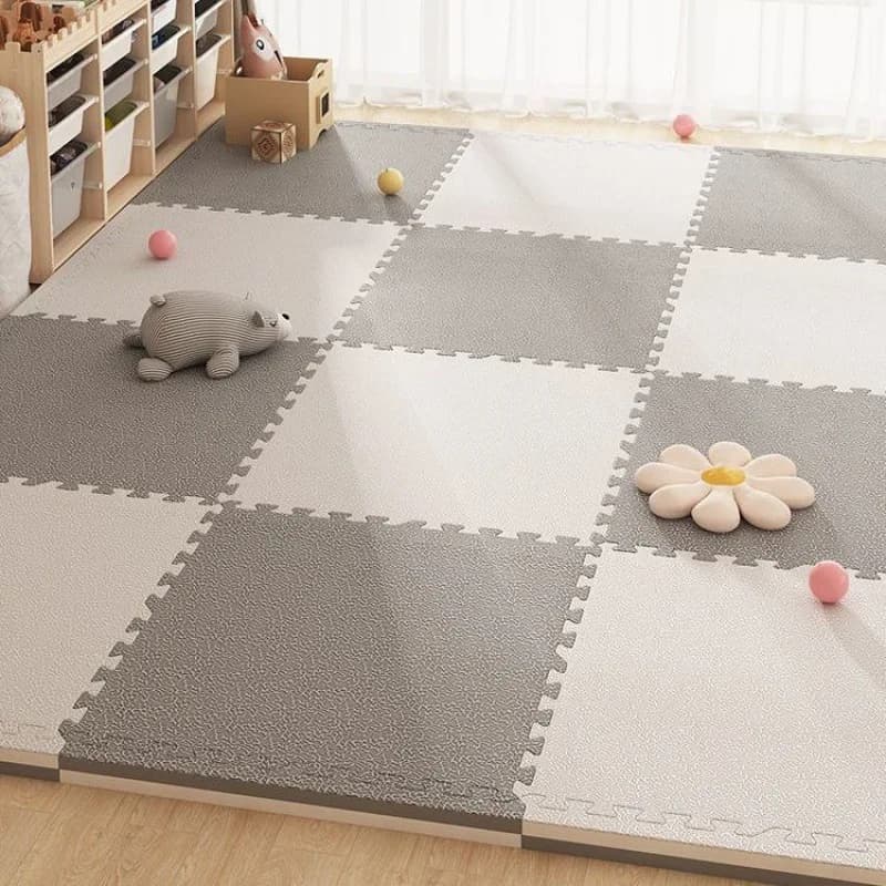 Tappeto Gioco per Bambini in Schiuma EVA, Tappeto Puzzle per Gattonare, Spessore 15mm, Texture Litchi, Tappeto da Pavimento per Neonati, Tatami Componibile per Asilo Nido