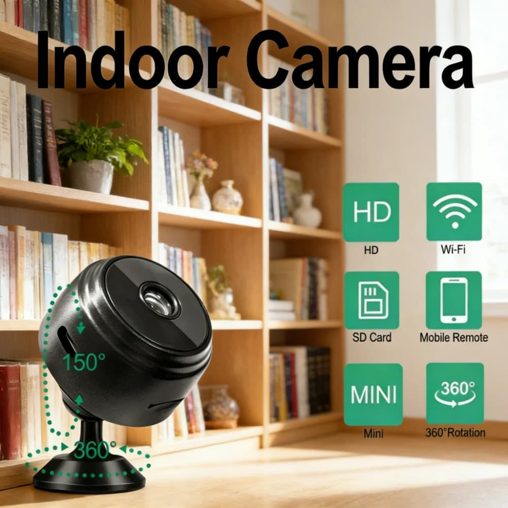 Telecamera di Sicurezza WiFi Wireless A9 Mini, Videocamera di Monitoraggio Intelligente per la Sicurezza di Bambini/Animali Domestici, Registratore Video