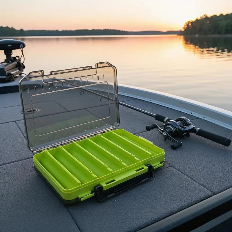 New Double-Sided Compact Tackle Box - Streamline Fishing With Durable Versatile Organizer For Lures Hooks Baits