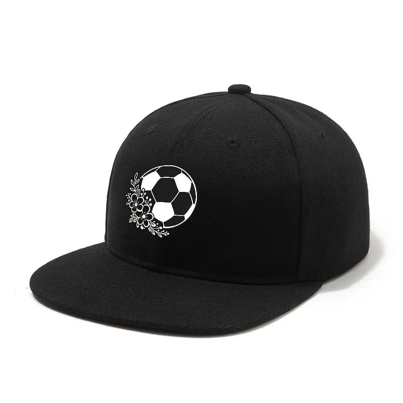 Flat-brim Hat Featuring Floral, Soccer, and Hip-hop Prints Lightweight Outdoor Baseball Cap