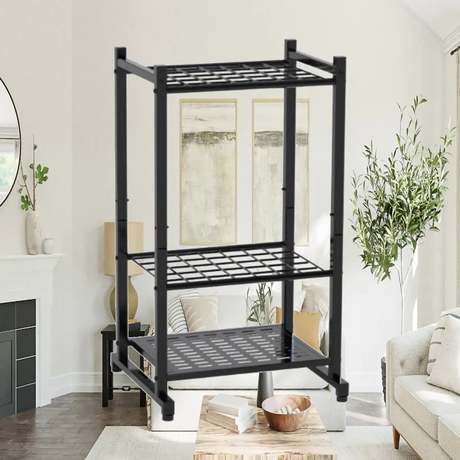 Garden Tool Organizer Tool Shelf Space Saving Hand Tools Carbon Steel Utility Rack Adjustable Garden Tool Racks for Outdoor