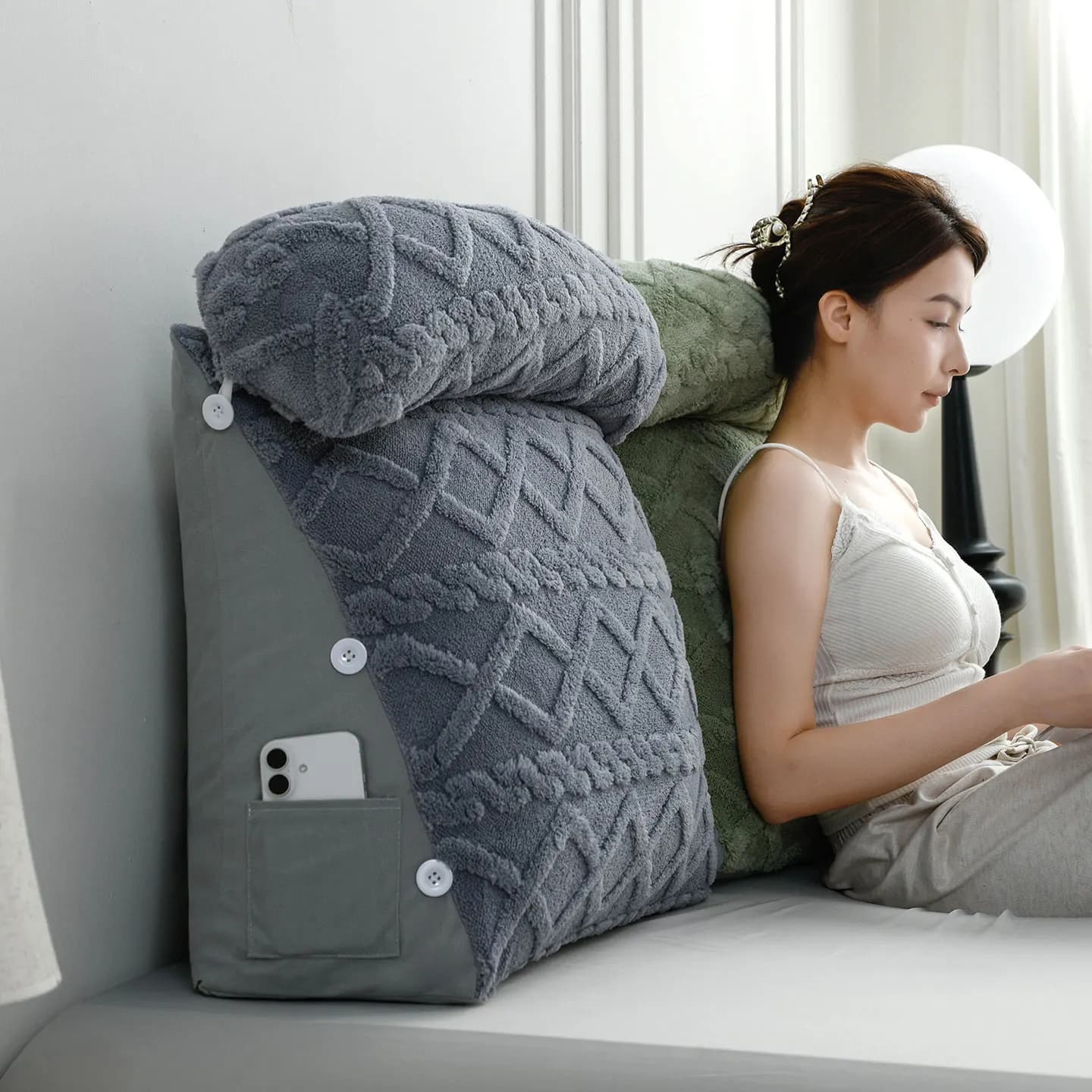 Cuscino Moderno Semplice e Morbido per Letto, Supporto Lombare, Cuscino per Divano, Cuscino da Lettura, Grande Cuscino per Lettura a Letto