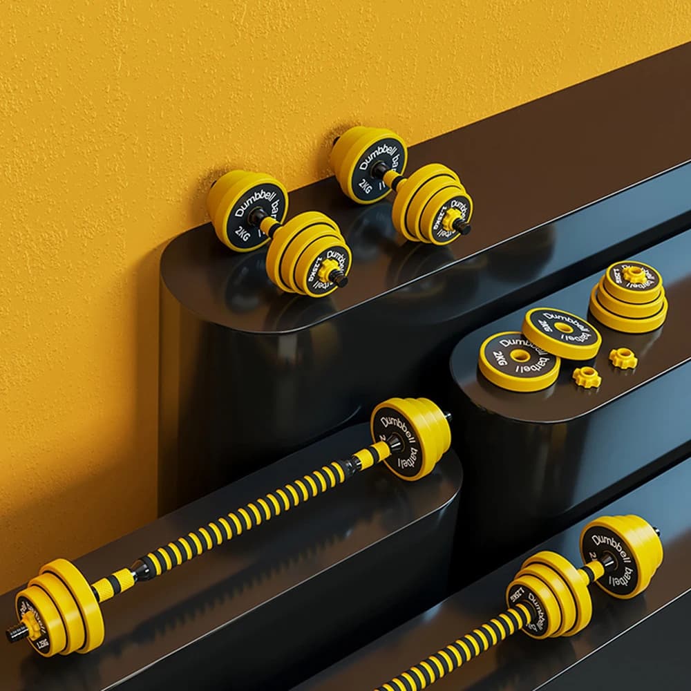 Set di manubri domestici regolabili multifunzionali con impugnatura per kettlebell, adatto per attrezzature per l'allenamento muscolare