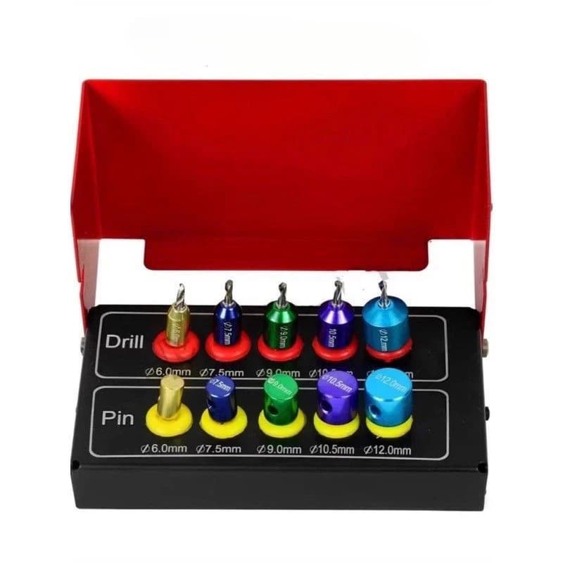 1 set guida per impianti dentali trapano posizionamento kit trapano perni chirurgici guidati in titanio strumenti dentali strumento forniture dentali laboratorio