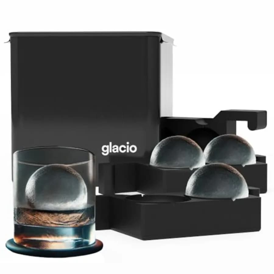 Set per la produzione di ghiaccio trasparente: Stampi per sfere e cubetti di ghiaccio cristallino per whisky e cocktail, design a congelamento direzionale senza diluizione E