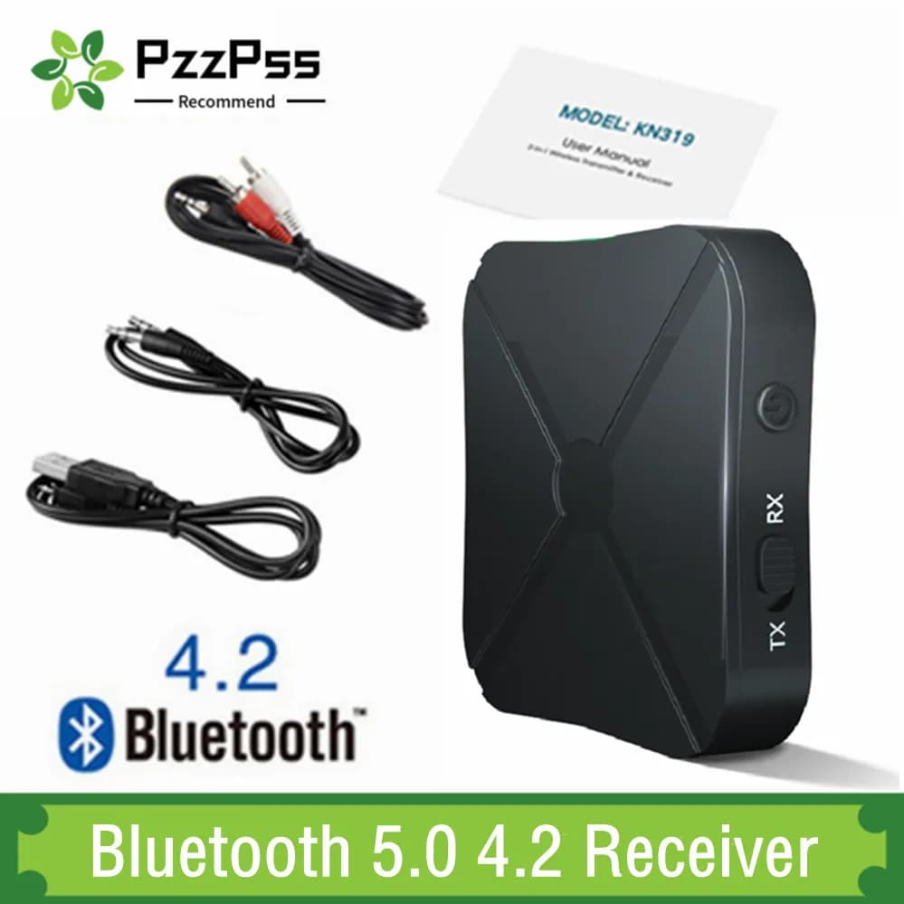 PzzPss Bluetooth 5.0 4.2 Ricevitore e Trasmettitore Audio Musica Stereo Adattatore Wireless RCA 3.5MM Jack AUX Per Altoparlante TV Auto PC