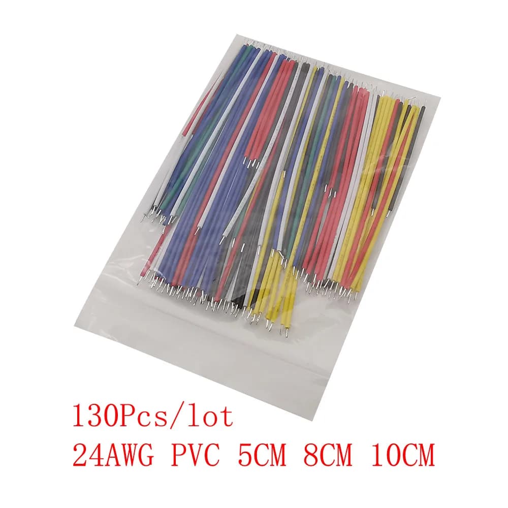 130 pcs 24awg flexible breadboard cable bridge 1007-24awg tin PCB welding PVC insulating cable 5/8/10 cm for Arduino