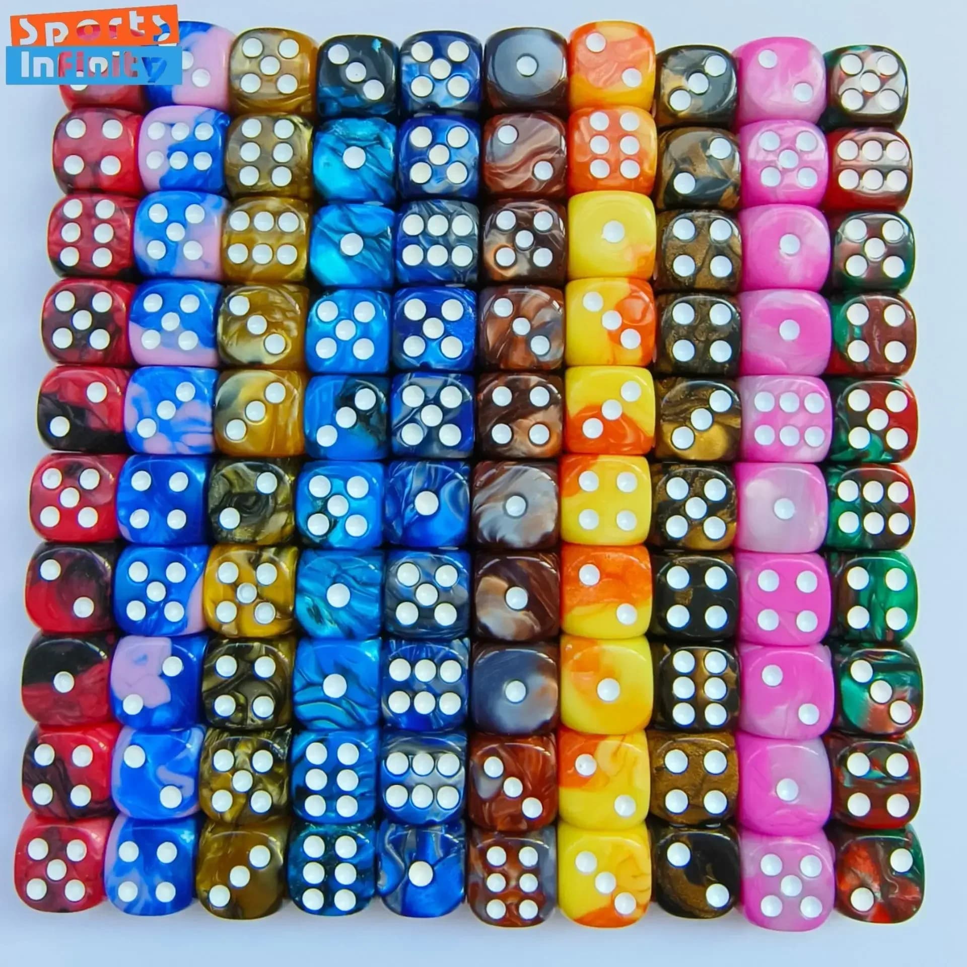 Set di 10 Dadi Acrilici Bicolore da 16MM per Giochi da Tavolo Dnd TRPG Cthulhu Running Team