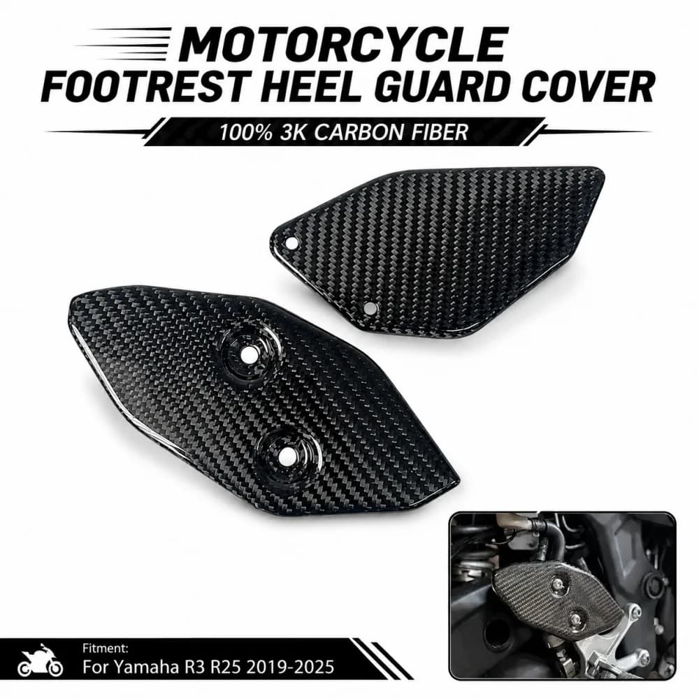 For Yamaha R3 R25 2019-2024 2025 Heel Guard Plates Foot Rests Weight Reduction Carbon Fiber Motorcycle R3 R25 2025 Accessories