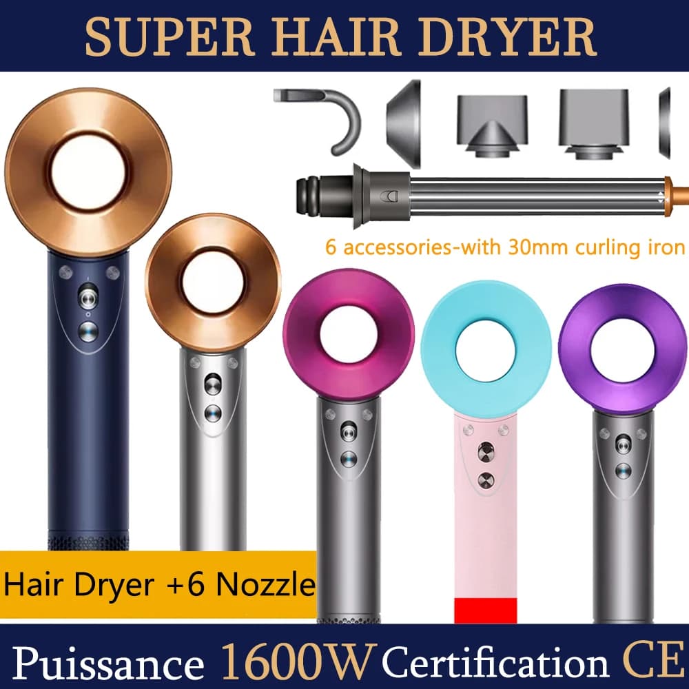 SenCiciMen Professinal Hair Dryer Negative Ion Blow Dryer Quick Dryer Leafless Hairdryer Salon Home Constant Temperature Hair Care