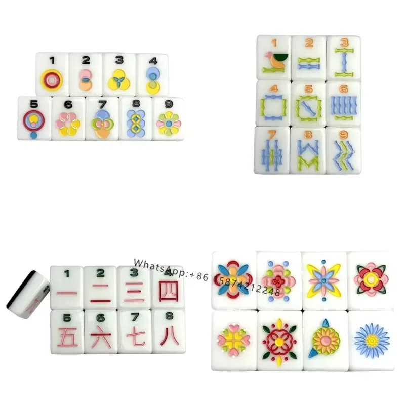 Eco-Friendly Durable Portable American Mahjong Tiles 160-Piece 4-Player Set with Acrylic Tiles