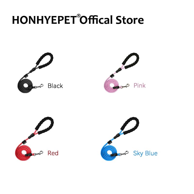 Honhyepet Premium Round Rope Dog Leash Durable Pet Lead for Small Medium Large Dogs Puppies Training Running Daily Use HL8101