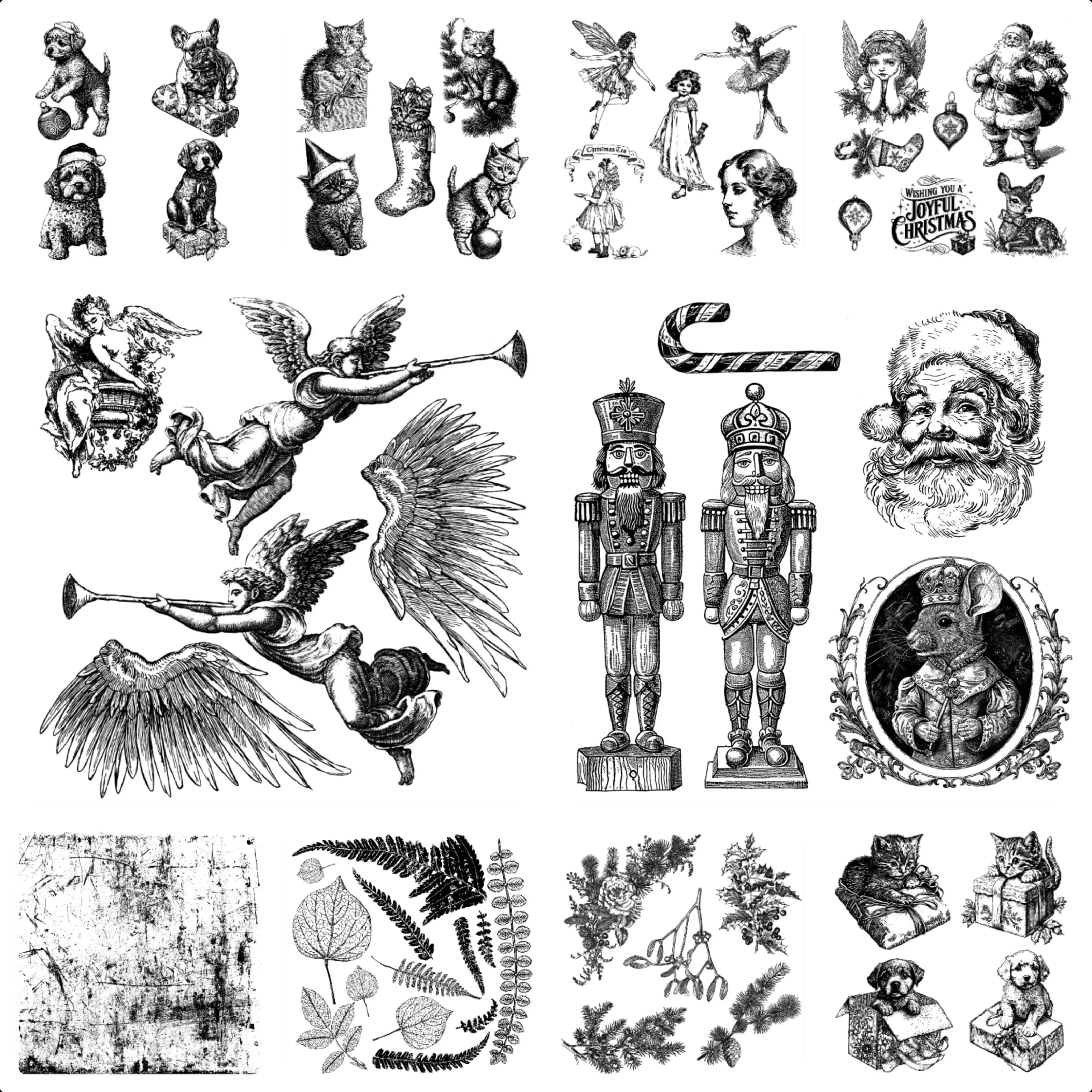 Nuove Timbri Trasparenti Fai-da-te 2025 per Natale: Babbo Natale, Angelo, Abete, Pino, Ragazze, Cane, Gatto per Scrapbooking, Creazione di Biglietti e Artigianato