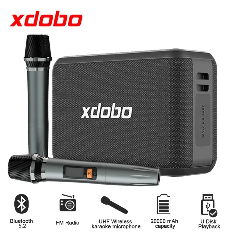 XDOBO X8 PRO 120W Altoparlante Bluetooth ad alta potenza con 2 microfoni Subwoofer wireless Impermeabile TWS Karaoke Stereo per la casa KTV